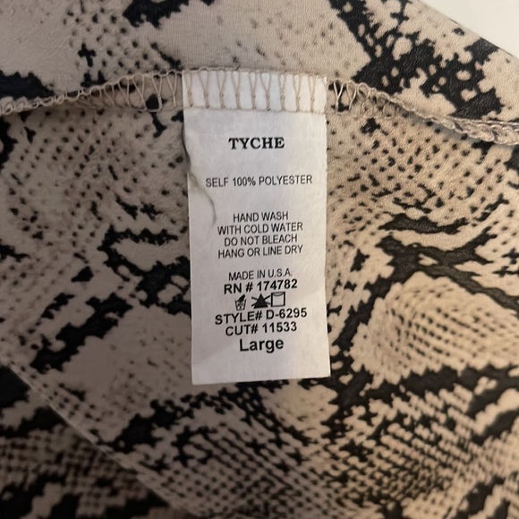 L Tyche Taupe Snake Print Midi Wrap Dress - Picture 5 of 6